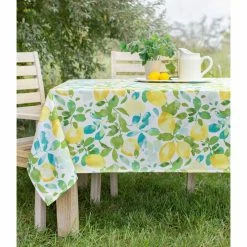 New ???? Benson Mills Fragrant Lemon Fabric Tablecloth ????