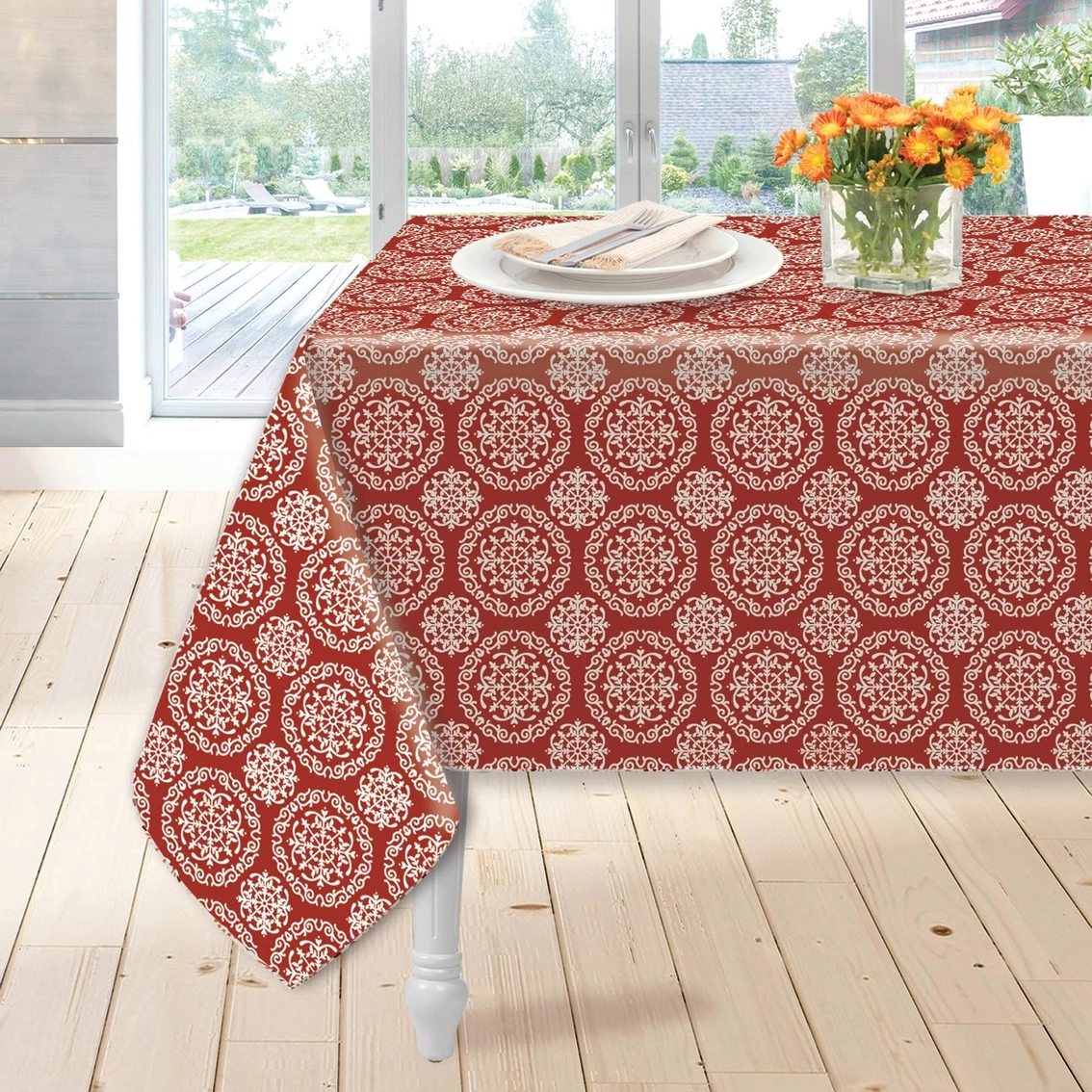 Budget ???? Homewear Linens Callypso Red PEVA Tablecloth 52 X 70 In. ❤️ 1 Budget ???? Homewear Linens Callypso Red PEVA Tablecloth 52 X 70 In. ❤️