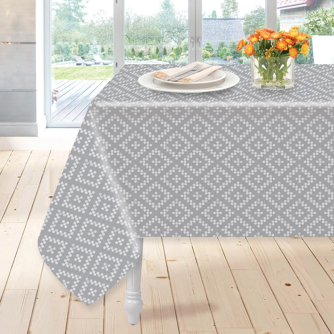 Hot Sale ⌛ Homewear Linens Silvia Damask PEVA Tablecloth 52 X 70 In. ???? 1 Hot Sale ⌛ Homewear Linens Silvia Damask PEVA Tablecloth 52 X 70 In. ????