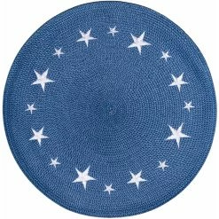 Outlet ⭐ Benson Mills Americana Round Braided Placemat With Embroidered Stars ????