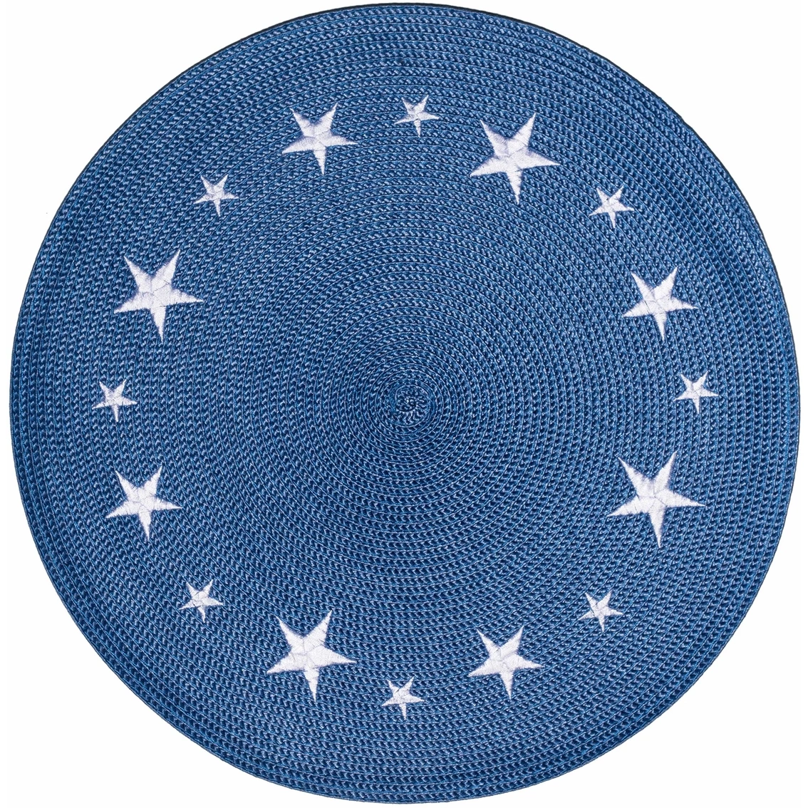 Outlet ⭐ Benson Mills Americana Round Braided Placemat With Embroidered Stars ???? 1 Outlet ⭐ Benson Mills Americana Round Braided Placemat With Embroidered Stars ????