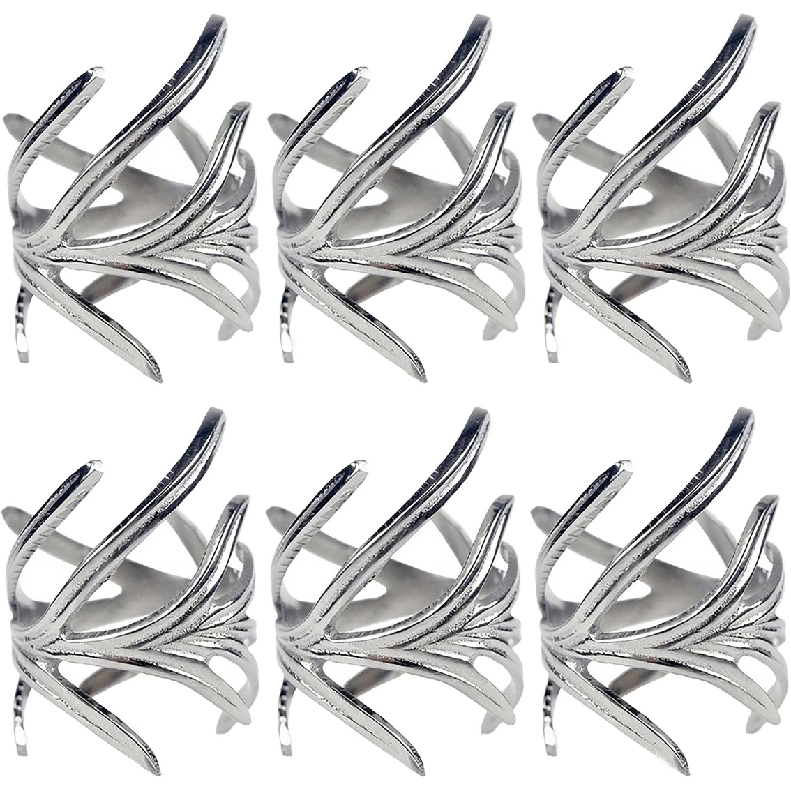 Cheap ✨ Design Imports Antique Silver Branch Napkin Ring Set Of 6 ???? 1 Cheap ✨ Design Imports Antique Silver Branch Napkin Ring Set Of 6 ????