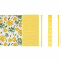 Deals ✔️ MUkitchen Lemon Lime And Sunburst 3 Pc. Kitchen Towel Set ????