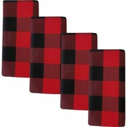 Hot Sale ???? Benson Mills Winchester Check Fabric Napkins 18 X 18 Set Of 4 ????