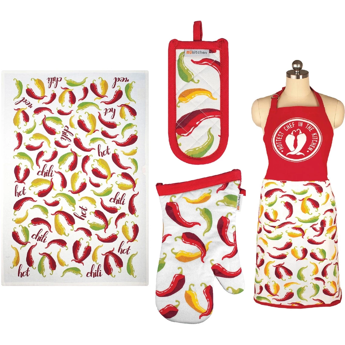 Best Sale ???? MUkitchen Kitchen Towel, Apron, Oven Mitt And Handle Slip Cover 4 Pc. Set ???? 1 Best Sale ???? MUkitchen Kitchen Towel, Apron, Oven Mitt And Handle Slip Cover 4 Pc. Set ????
