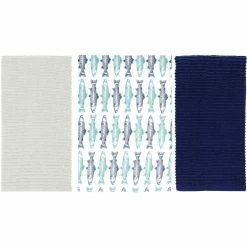 Best deal ???? MUkitchen Cat Print Stripe And Solid Dish Towel Set 3 Pc. ????