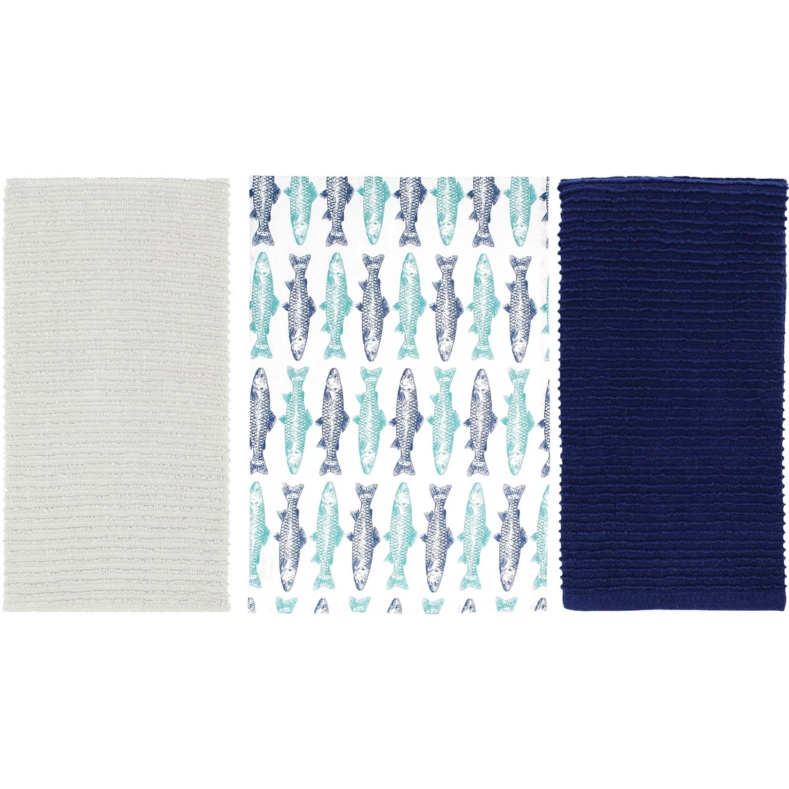 Best deal ???? MUkitchen Cat Print Stripe And Solid Dish Towel Set 3 Pc. ???? 1 Best deal ???? MUkitchen Cat Print Stripe And Solid Dish Towel Set 3 Pc. ????